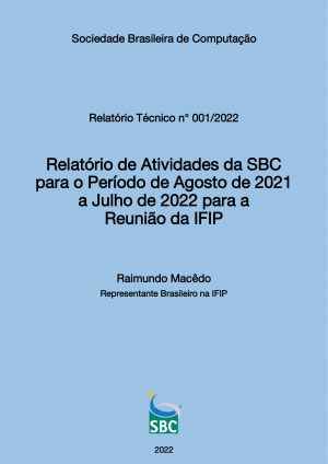 Capa para Relatório de Atividades da SBC para o Período de Agosto de 2021 a Julho de 2022 para a Reunião da IFIP
